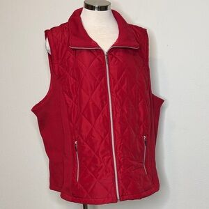 CJ Banks Vibrant Red Quilted Vest